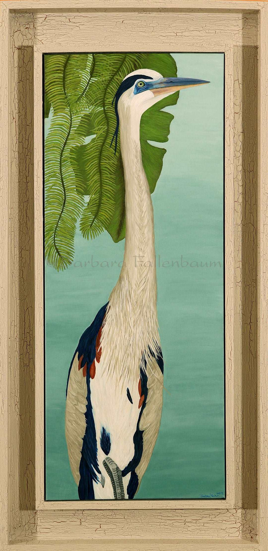 Pool Side Great Blue Heron Canvas Giclee Image