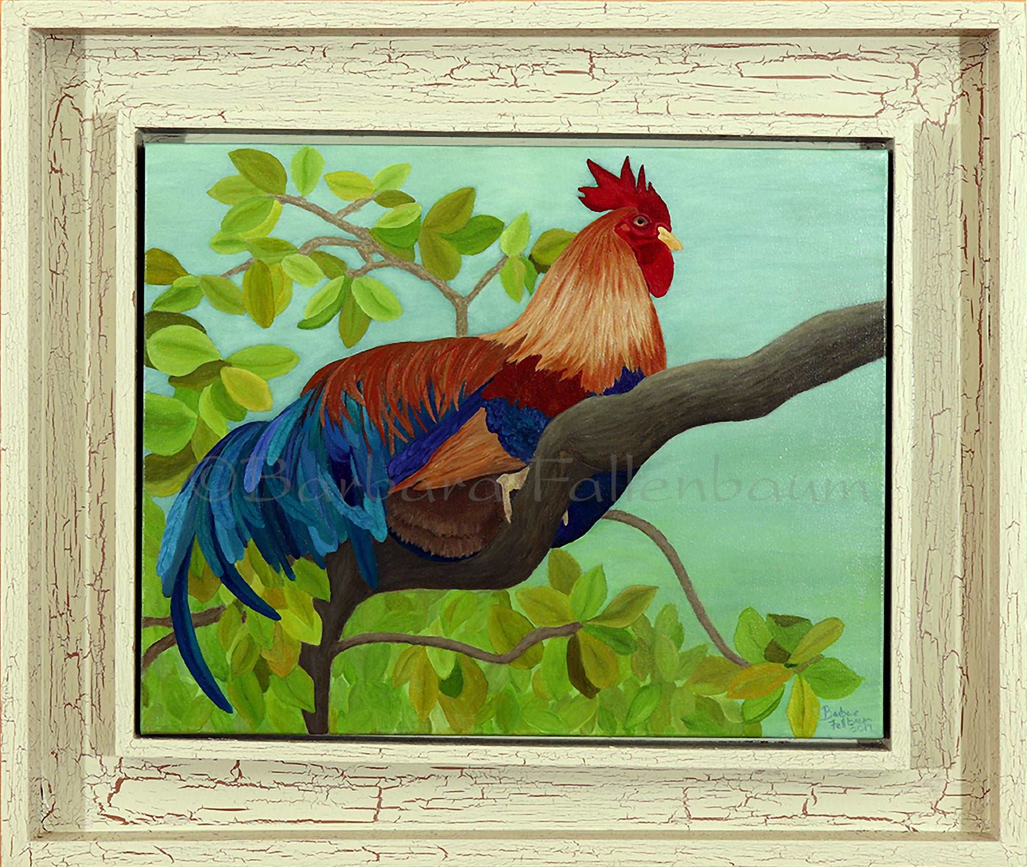 Brown Gold Rooster Oil Painting Portrait, Original Rooster Oil on sale Painting, Chicken Painting,small painting, with 3