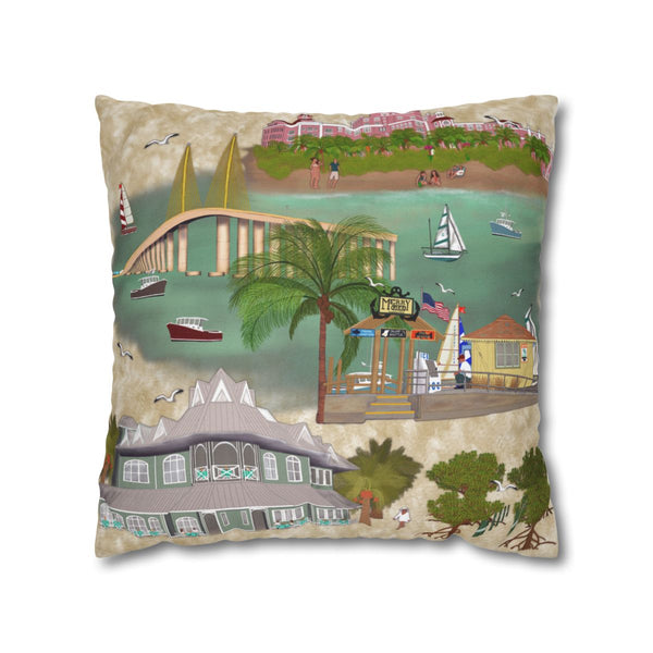 St. Petersburg & St. Pete Beach Pillow Cover – Coastal Home Décor